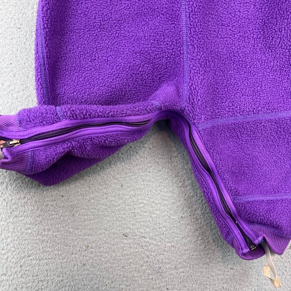 Vintage Patagonia Fleece One Piece Baby Bibs Overalls Blue Purple 2T Made In USA - Picture 6 of 11